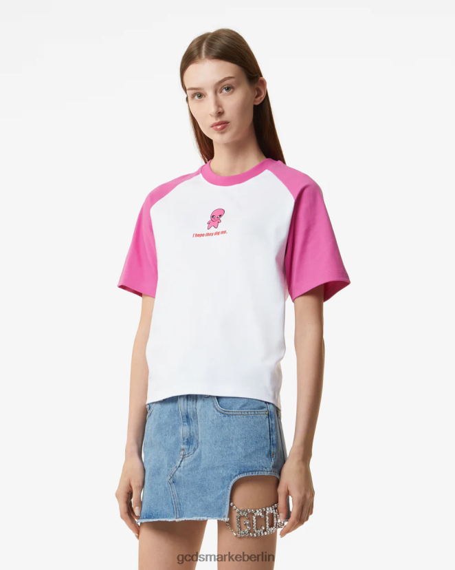 GCDS Frauen Wirdo-T-Shirt LP42F363 Weiß Kleidung