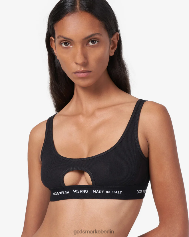 GCDS Frauen Tragen Sie einen Oblo-BH LP42F466 Schwarz Kleidung
