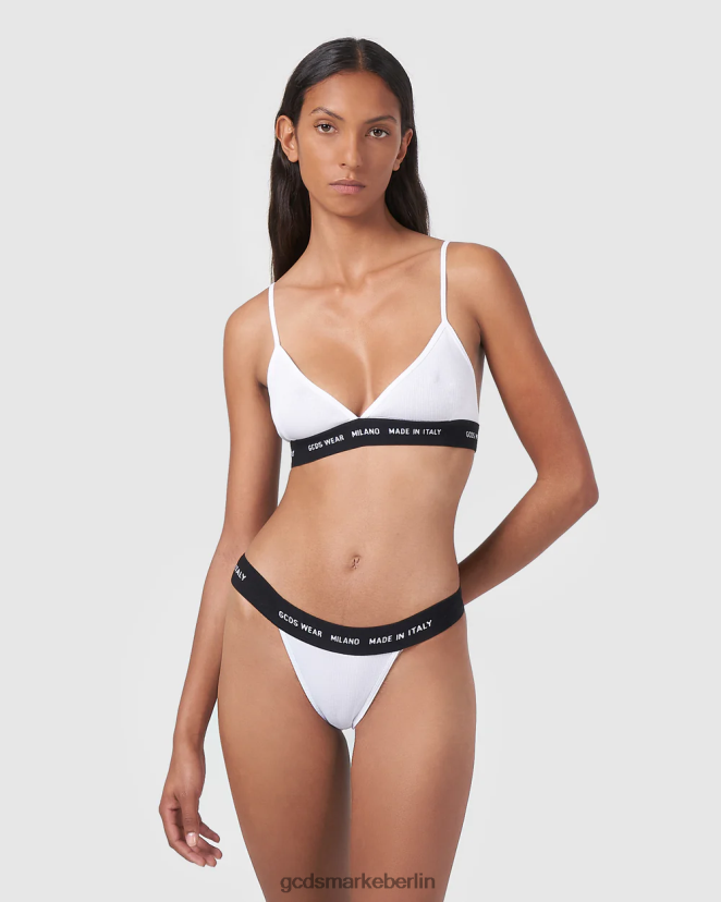 GCDS Frauen Verschleißschlupf LP42F470 Weiß Kleidung