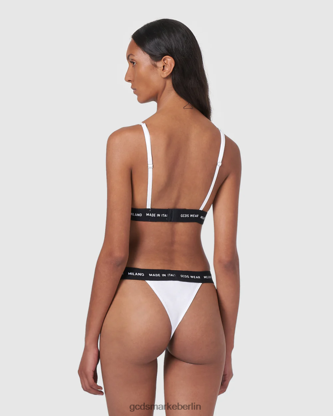 GCDS Frauen Verschleißschlupf LP42F470 Weiß Kleidung