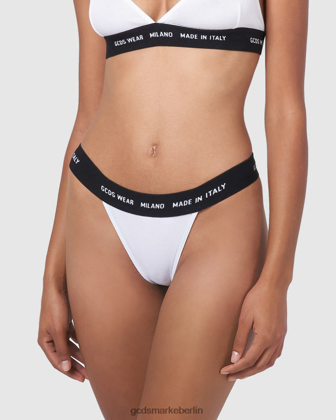 GCDS Frauen Verschleißschlupf LP42F470 Weiß Kleidung