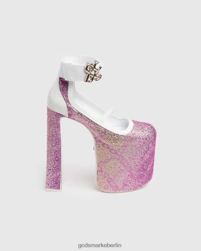 GCDS Frauen Kristallgöttliche Absätze LP42F557 Rosa Schuhwerk