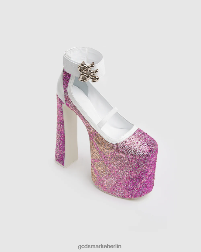 GCDS Frauen Kristallgöttliche Absätze LP42F557 Rosa Schuhwerk