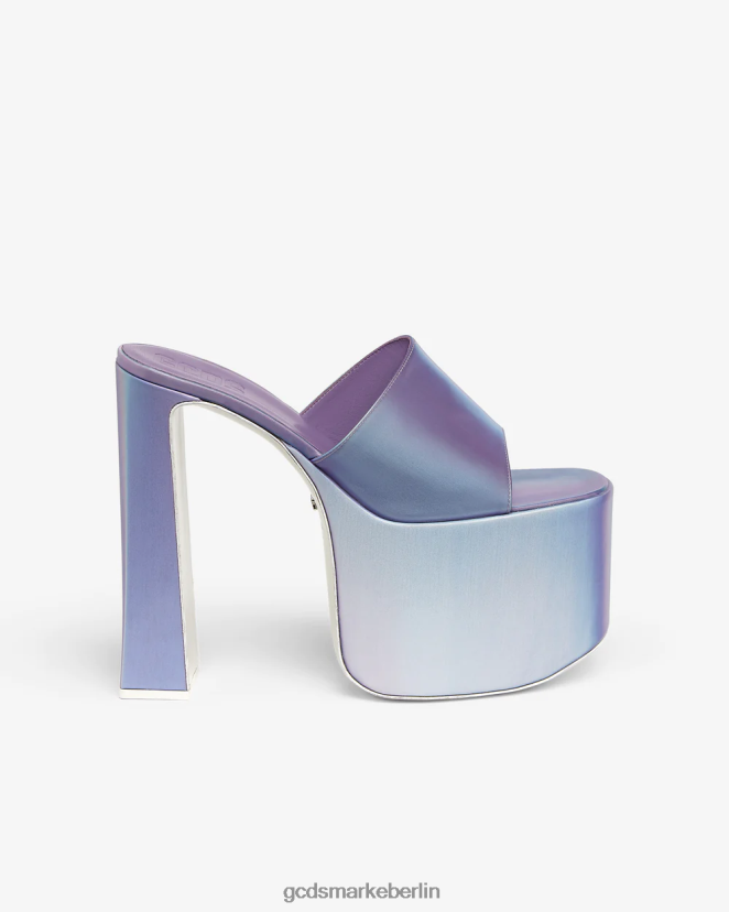 GCDS Frauen Holographische Plateausandalen LP42F499 silber/lila Schuhwerk
