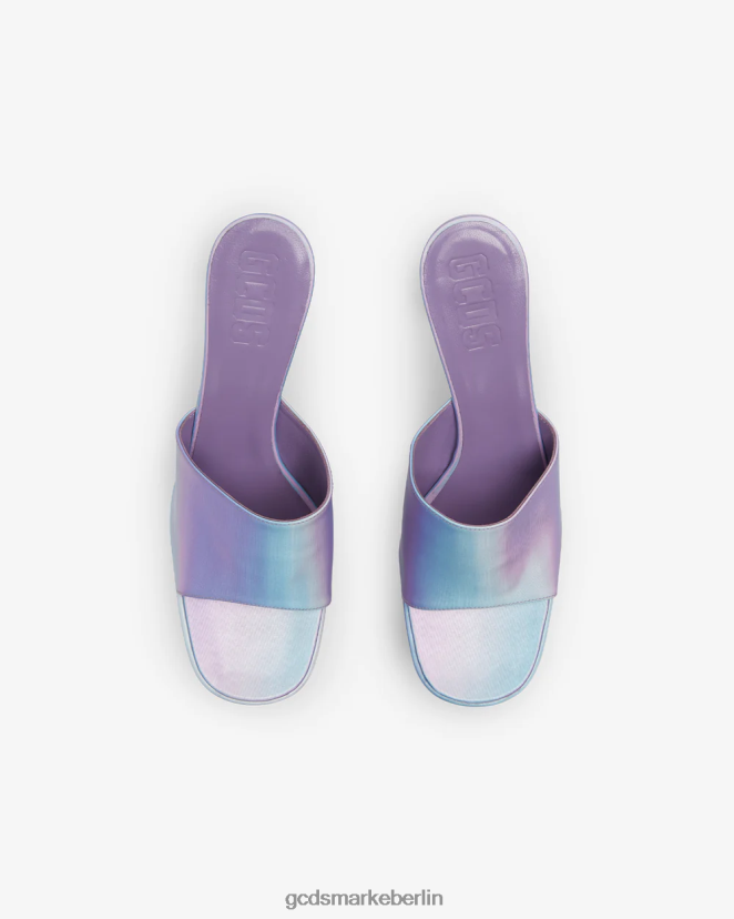 GCDS Frauen Holographische Plateausandalen LP42F499 silber/lila Schuhwerk