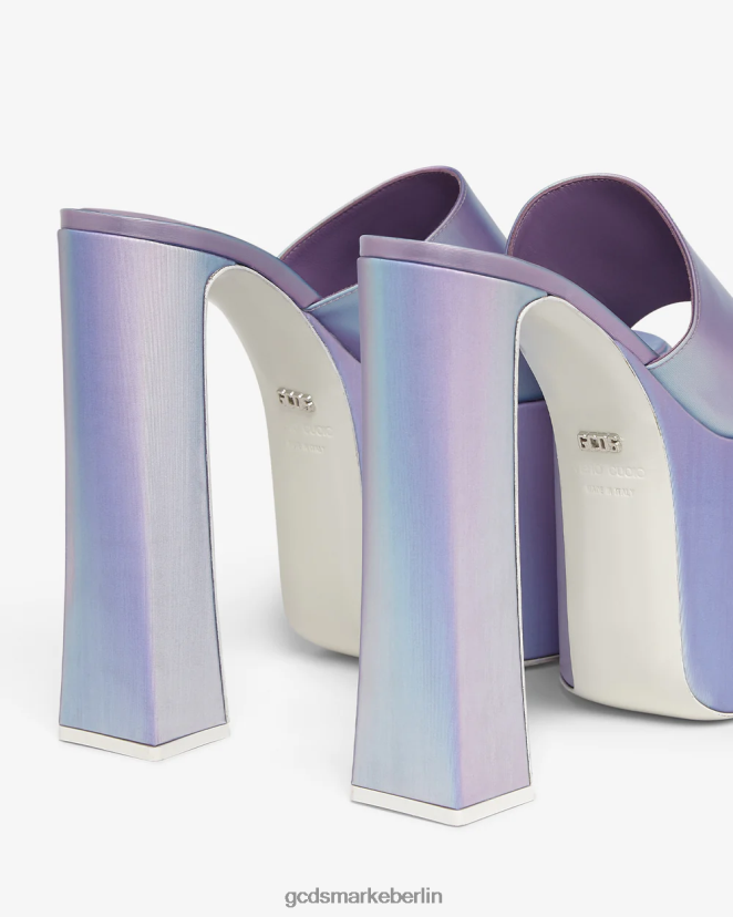 GCDS Frauen Holographische Plateausandalen LP42F499 silber/lila Schuhwerk