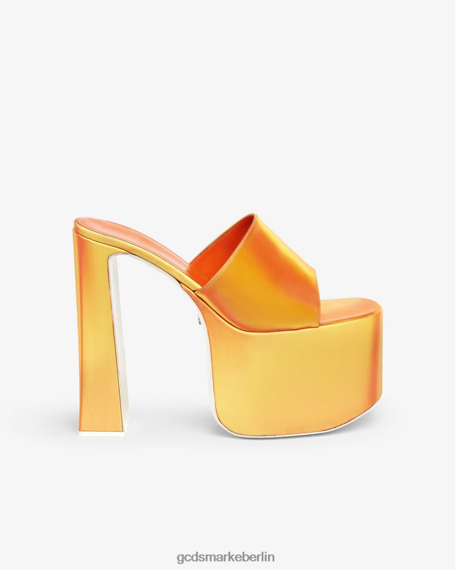 GCDS Frauen Holographische Plateausandalen LP42F500 orange Schuhwerk