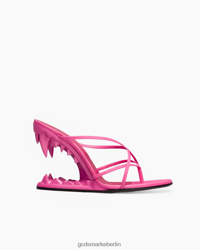GCDS Frauen Morso metallische Zehensandalen LP42F507 Rosa Schuhwerk