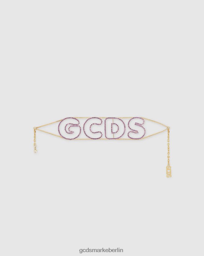 GCDS Frauen Bling-Choker mit Andy-Logo LP42F564 lila Zubehörteil