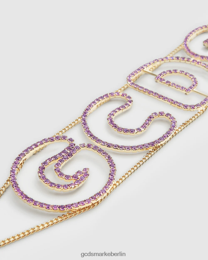 GCDS Frauen Bling-Choker mit Andy-Logo LP42F564 lila Zubehörteil