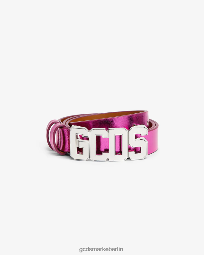GCDS Frauen Gürtel mit metallischem Logo LP42F552 Fuchsie Zubehörteil
