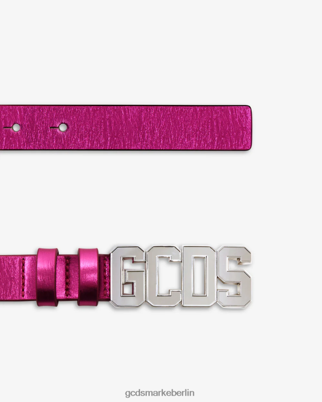 GCDS Frauen Gürtel mit metallischem Logo LP42F552 Fuchsie Zubehörteil