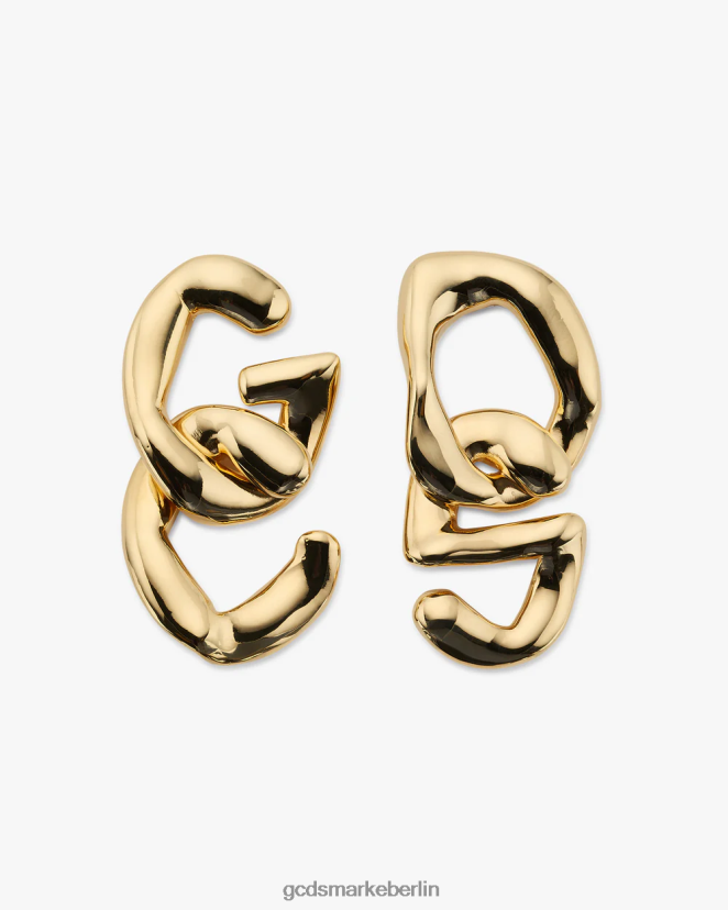 GCDS Frauen Ohrringe mit Logo-Kette LP42F551 Gold Zubehörteil