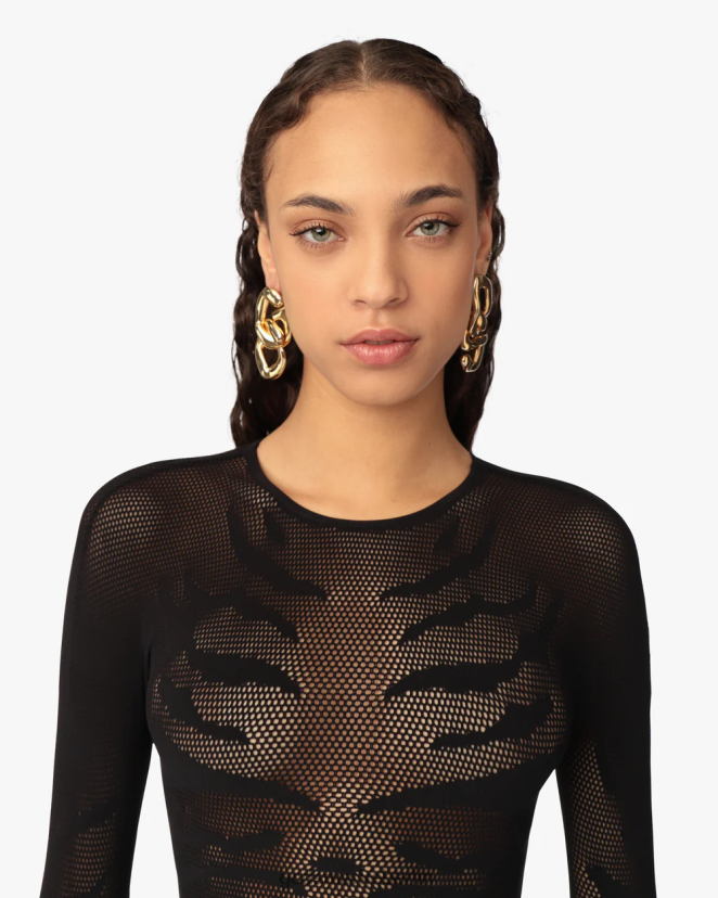 GCDS Frauen Ohrringe mit Logo-Kette LP42F551 Gold Zubehörteil