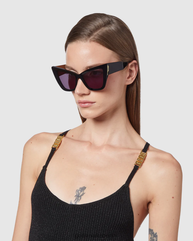 GCDS Frauen GD0026 Cat-Eye-Sonnenbrille LP42F553 Schwarz Zubehörteil