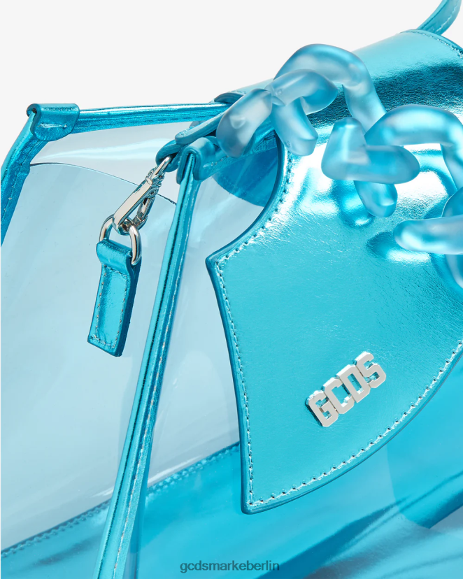 GCDS Frauen Comma Transpallic Mittelgroße Tasche LP42F528 hellblau Zubehörteil