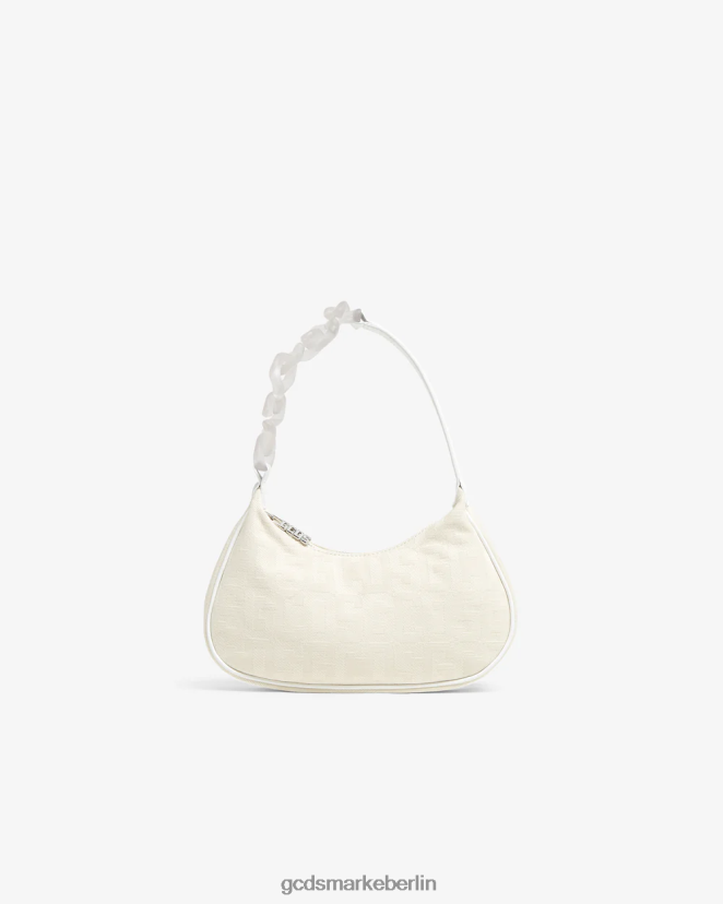 GCDS Frauen Hobo-Tasche mit Monogramm LP42F534 cremefarben Zubehörteil