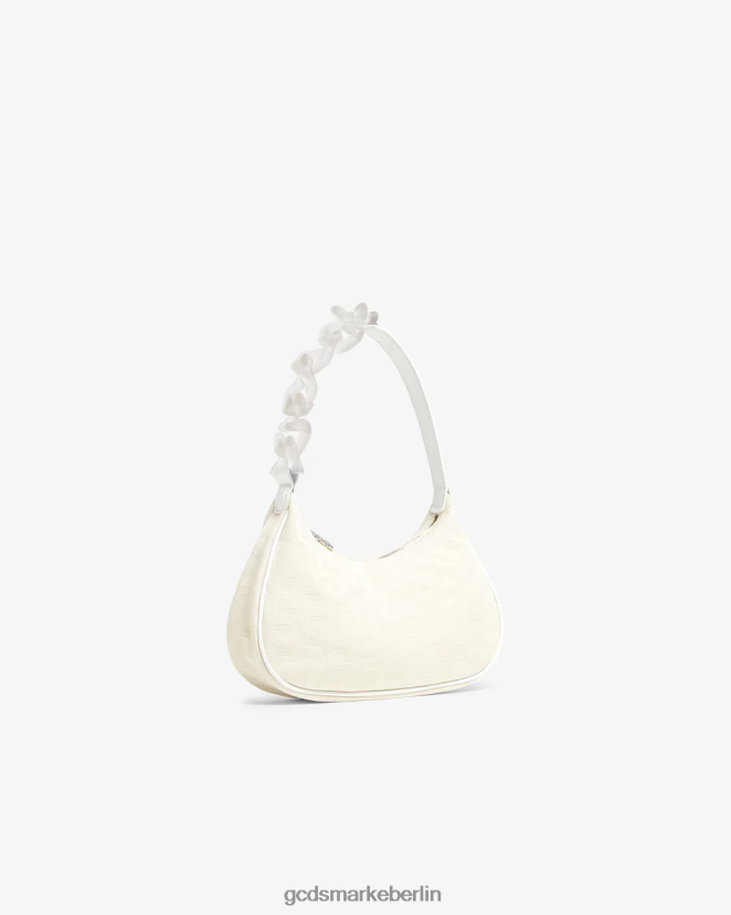 GCDS Frauen Hobo-Tasche mit Monogramm LP42F534 cremefarben Zubehörteil