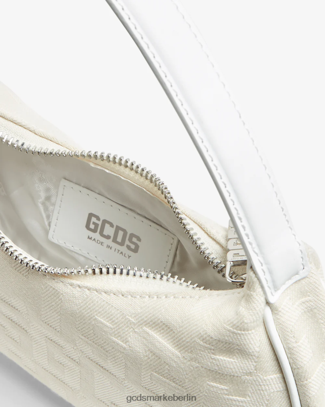 GCDS Frauen Hobo-Tasche mit Monogramm LP42F534 cremefarben Zubehörteil