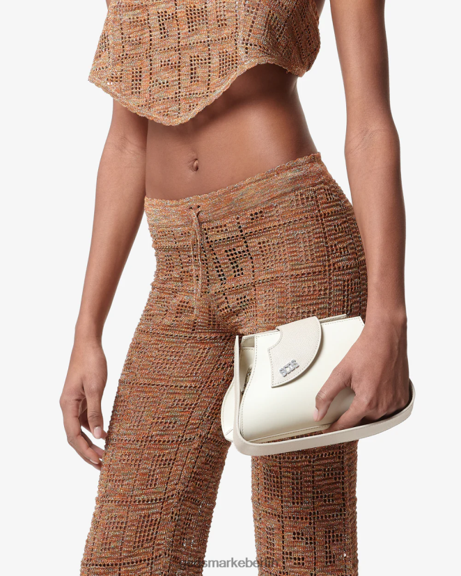 GCDS Frauen Komma kleine Handtasche LP42F521 cremefarben Zubehörteil