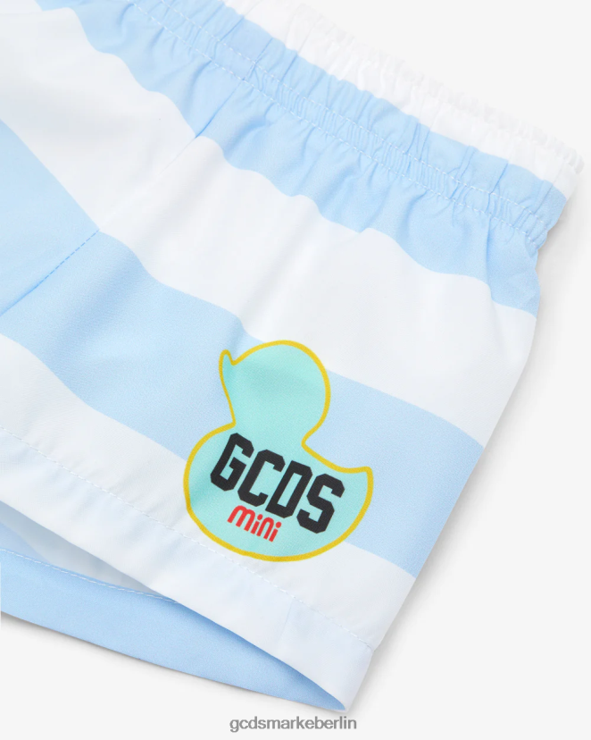 GCDS Kinder Baby-Badeshorts mit Streifen LP42F644 hellblau Kleidung