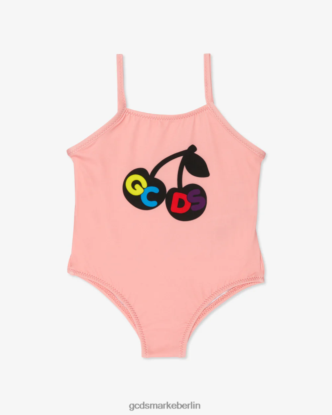 GCDS Kinder Baby-Kirsch-Badeanzug LP42F645 Rosa Kleidung
