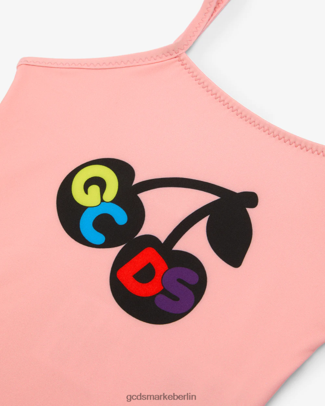 GCDS Kinder Baby-Kirsch-Badeanzug LP42F645 Rosa Kleidung