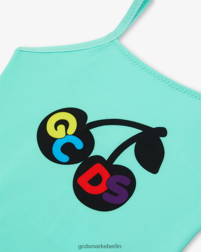 GCDS Kinder Baby-Kirsch-Badeanzug LP42F646 eisgrün Kleidung