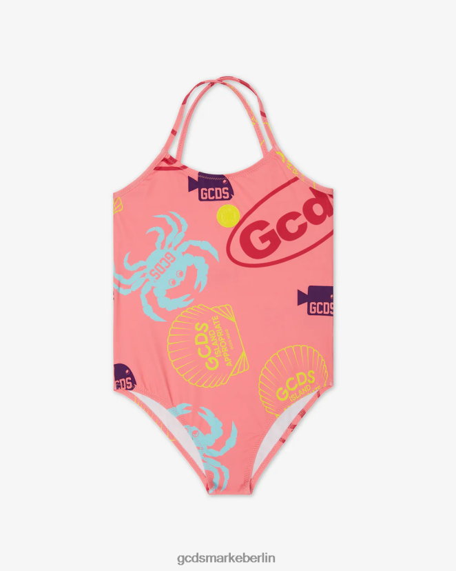 GCDS Kinder Junior-Shell-Badeanzug LP42F823 Fuchsie Kleidung
