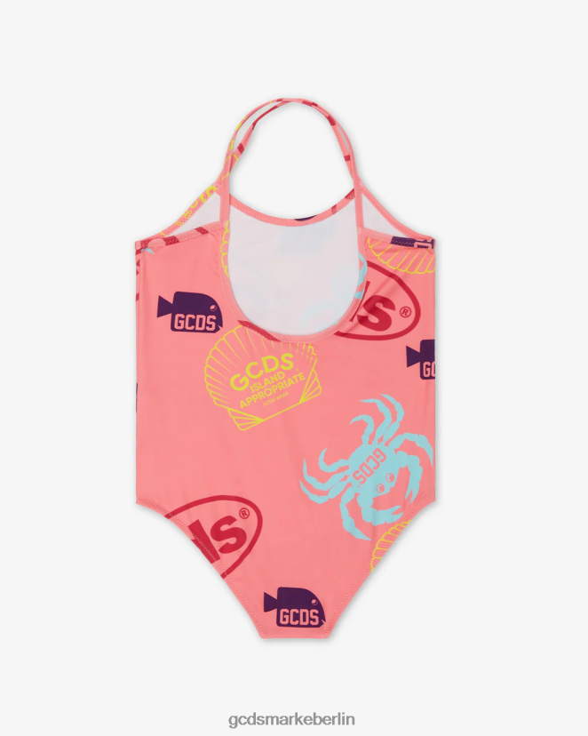 GCDS Kinder Junior-Shell-Badeanzug LP42F823 Fuchsie Kleidung