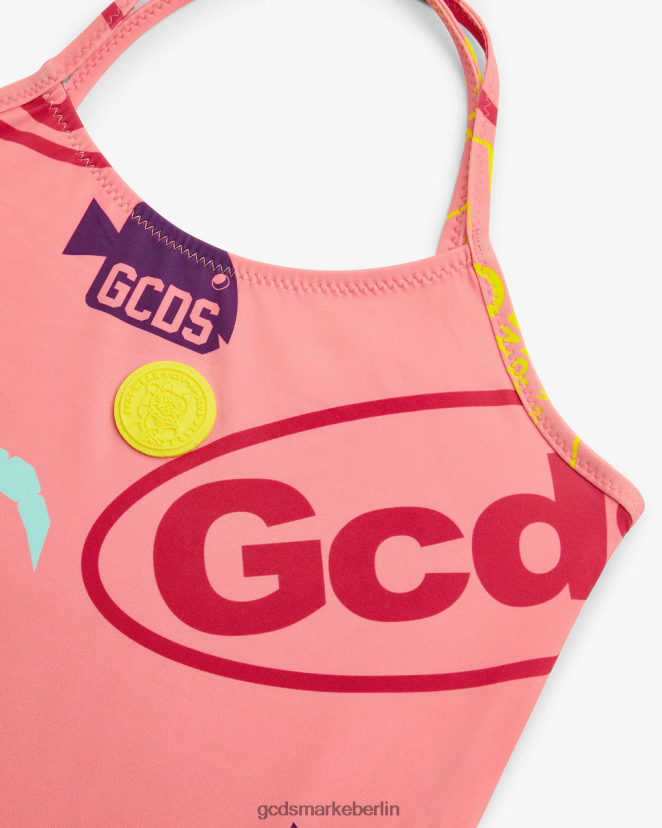 GCDS Kinder Junior-Shell-Badeanzug LP42F823 Fuchsie Kleidung