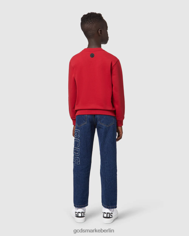 GCDS Kinder Junior-Monster mit Rundhalsausschnitt LP42F666 Rot Kleidung