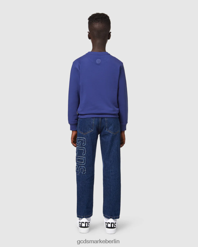 GCDS Kinder Junior-Monster mit Rundhalsausschnitt LP42F667 Blau Kleidung