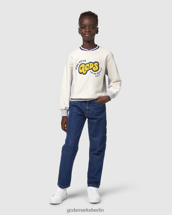 GCDS Kinder Junior-Rundhalsausschnitt LP42F673 grau Kleidung