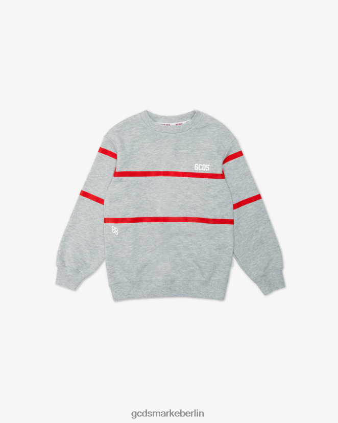 GCDS Kinder Junior-Rundhalsausschnitt mit niedrigem Logoband LP42F693 grau Kleidung