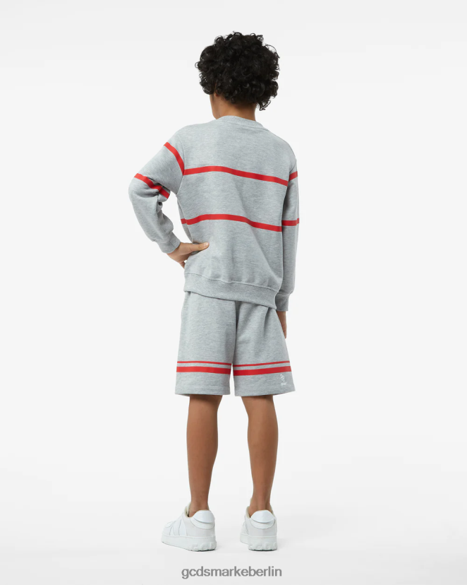 GCDS Kinder Junior-Rundhalsausschnitt mit niedrigem Logoband LP42F693 grau Kleidung