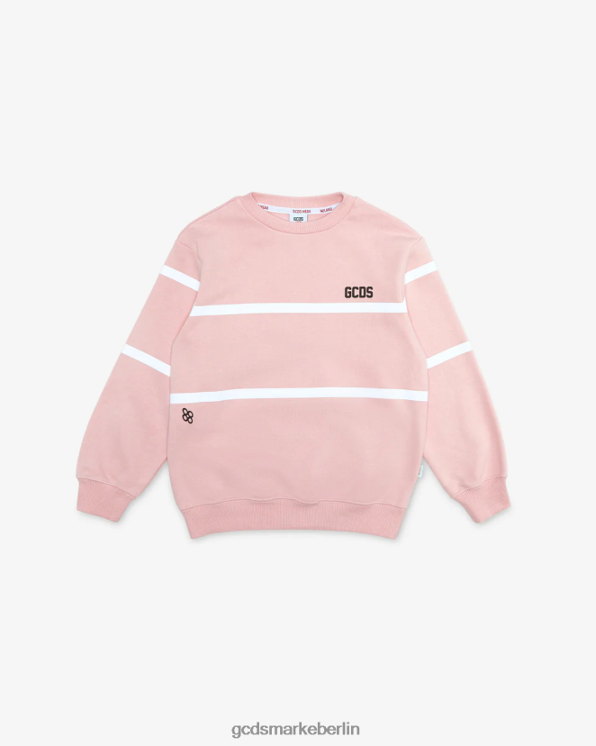 GCDS Kinder Junior-Rundhalsausschnitt mit niedrigem Logoband LP42F785 Rosa Kleidung