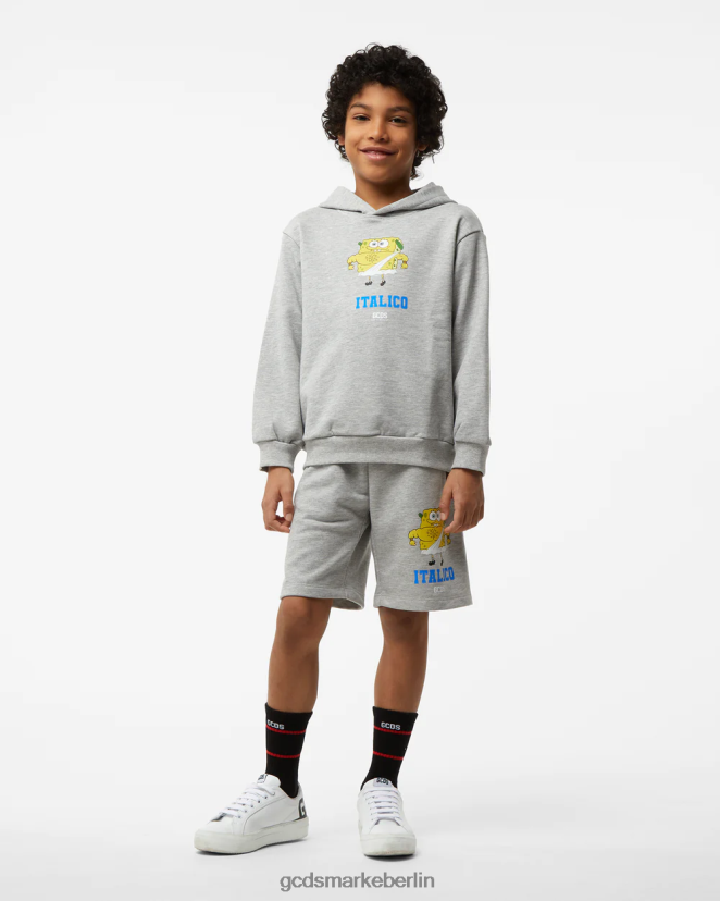 GCDS Kinder Kapuzenpullover „Spongebob Italico“ für Kinder LP42F703 grau Kleidung