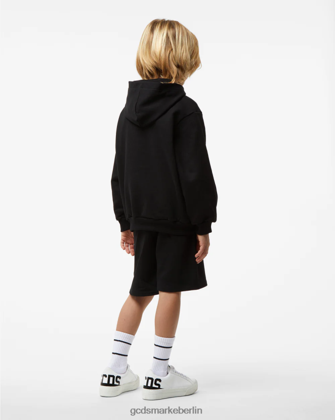 GCDS Kinder Kapuzenpullover „Spongebob Italico“ für Kinder LP42F704 Schwarz Kleidung