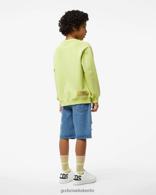 GCDS Kinder Kapuzenpullover mit Aufdruck „Wirdo Surfing“ für Kinder LP42F691 Kalk Kleidung