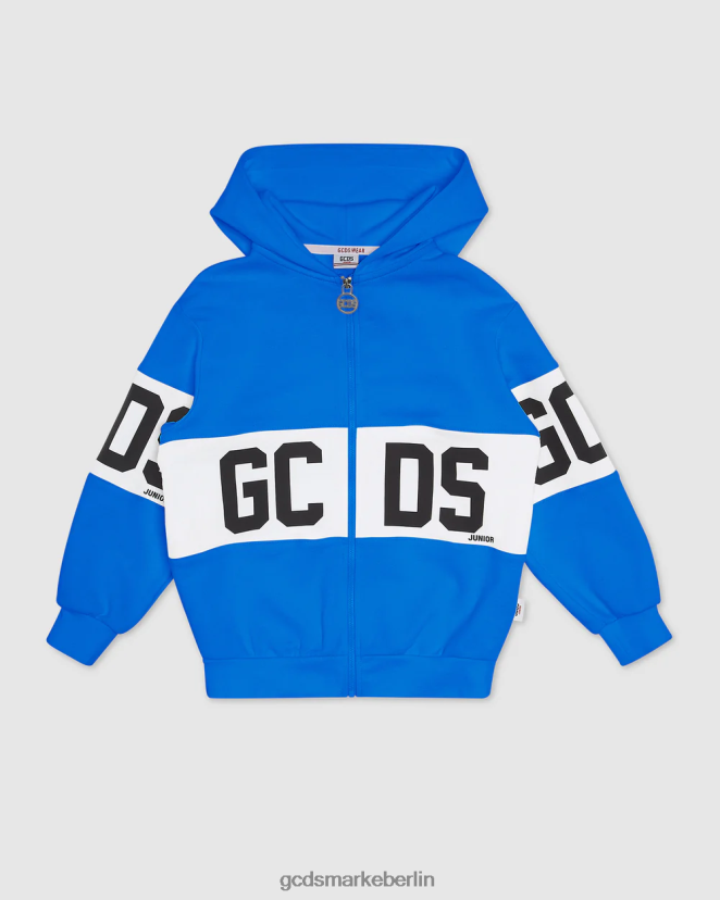 GCDS Kinder Kapuzenpullover mit Logoband für Kinder LP42F686 Blau Kleidung
