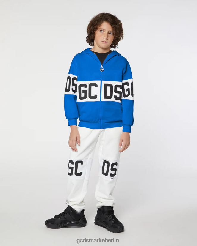 GCDS Kinder Kapuzenpullover mit Logoband für Kinder LP42F686 Blau Kleidung