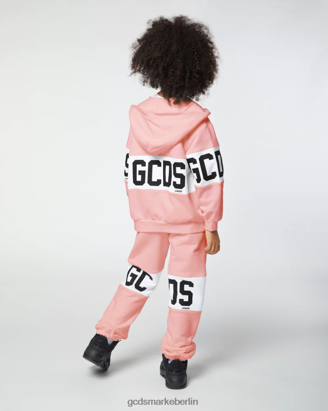 GCDS Kinder Kapuzenpullover mit Logoband für Kinder LP42F688 Rosa Kleidung