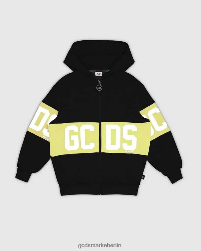 GCDS Kinder Kapuzenpullover mit Logoband für Kinder LP42F690 Kalk Kleidung