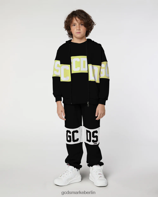 GCDS Kinder Kapuzenpullover mit Logoband für Kinder LP42F690 Kalk Kleidung
