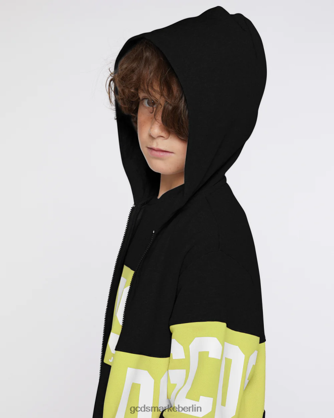 GCDS Kinder Kapuzenpullover mit Logoband für Kinder LP42F690 Kalk Kleidung