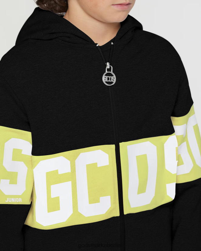 GCDS Kinder Kapuzenpullover mit Logoband für Kinder LP42F690 Kalk Kleidung