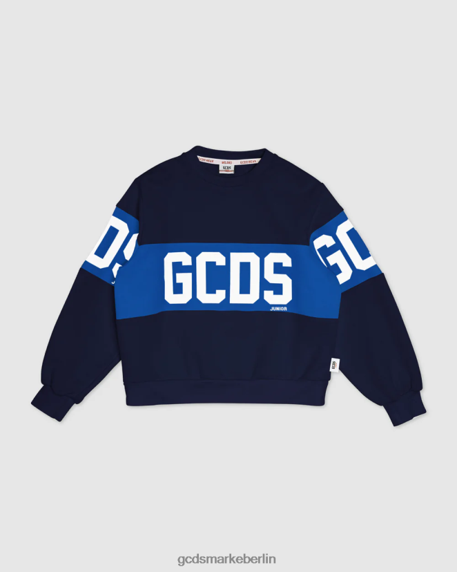 GCDS Kinder Rundhalsausschnitt mit Junior-Logoband LP42F683 Dunkelblau Kleidung