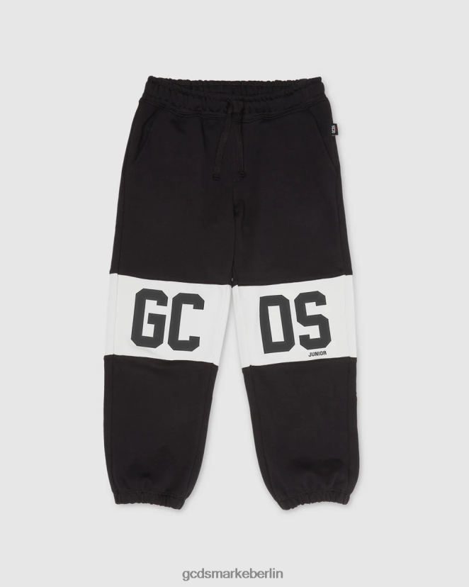 GCDS Kinder Jogginghose mit Logoband für Kinder LP42F736 Schwarz Kleidung