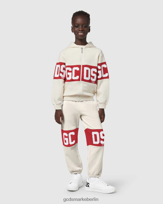 GCDS Kinder Jogginghose mit Logoband für Kinder LP42F737 Schaumgrau Kleidung